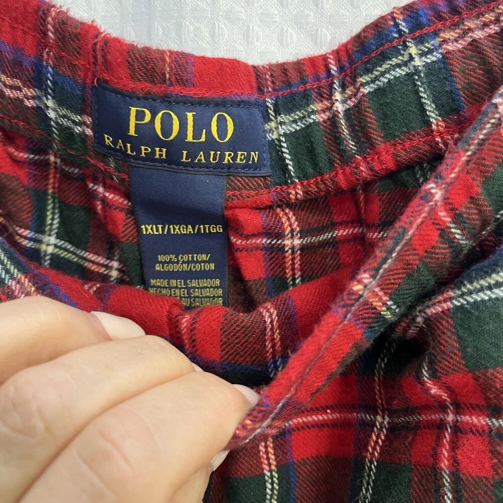 Polo Ralph Lauren Mens Flannel Tartan Plaid Pajama Bottoms‎ 1XLT Comfort